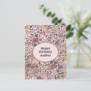 Name humour neutral breast pattern postcard