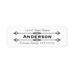 Name in Centre - Return Address Label