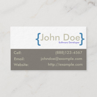 Name in Curly Braces Business Card
