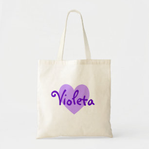 Name in Purple Tote Bag