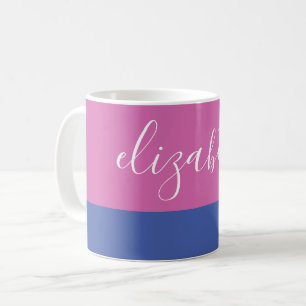 Name in Script Colour Block Coffee Mug