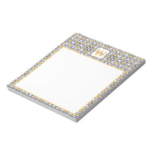 💙💛 Name + initial Azulejos Notepad