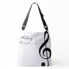 Name, initial & black treble clef music