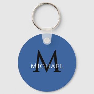 Name Initial Blue Personalised Groomsmen Favour Key Ring