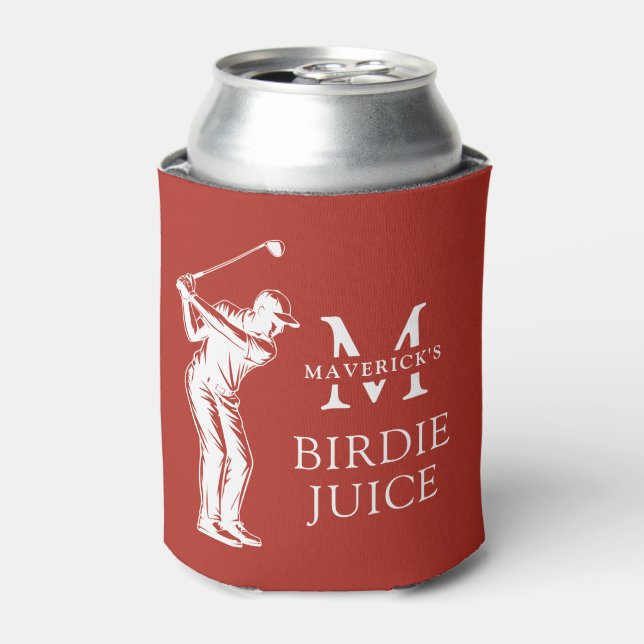 Name & Initial Funny Birdie Juice Golf Can Cooler (Can Front)