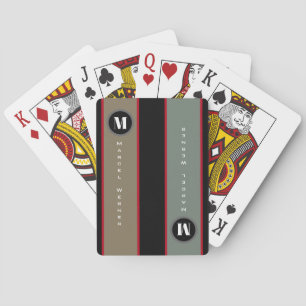 Name / Initial stripes modern monogram Playing Cards