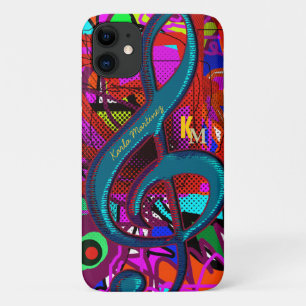 name initials clave musical note iPhone 11 case