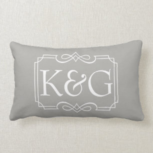 Name initials design lumbar cushion