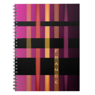 Name Initials or Word & Modern Weaving Stripes Notebook