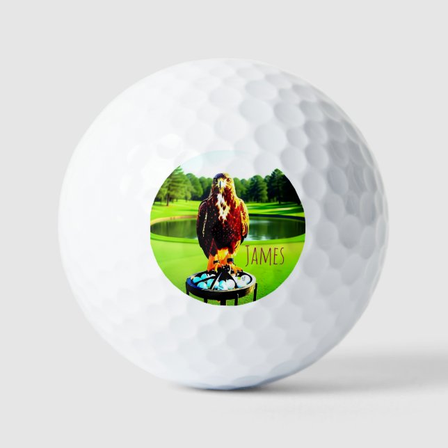 Name/ Initials Red-tail Hawk Golf Balls (Front)