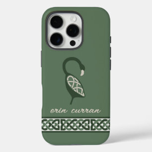 Name Irish Knot Border Decorative Bird iPhone 16 Pro Case