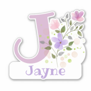 Name Jayne & Initial with Floral Design