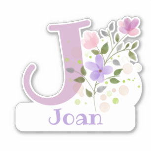 Name Joan & Initial with Floral Design