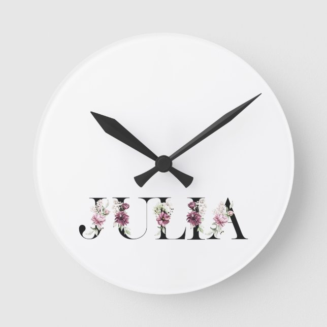Name Julia Round Clock (Front)