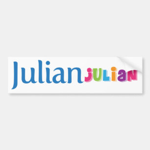 Name Julian School Bus sign/sticker/magnet Bumper Sticker