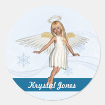Name Labels/Stickers - Angel Design