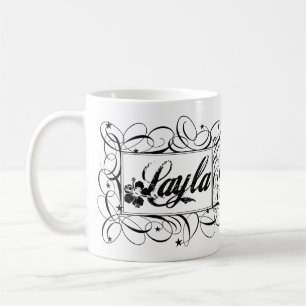 Name Layla in black inside stylish frame Coffee Mug