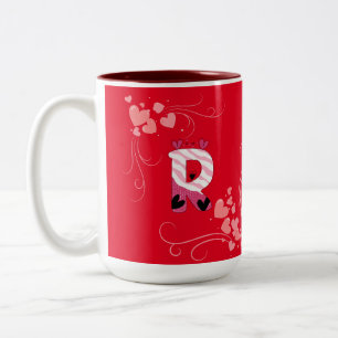 Name Letter "R" Two-Tone Coffee Mug