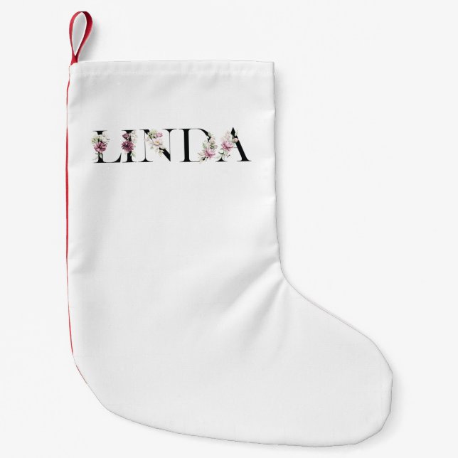 Name Linda Small Christmas Stocking (Front)