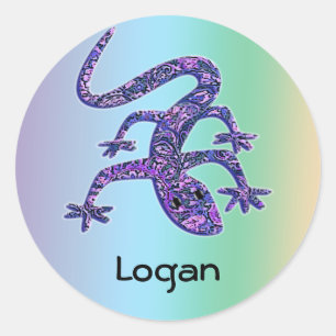 Name Lizard Gecko Salamander Stickers   Editable