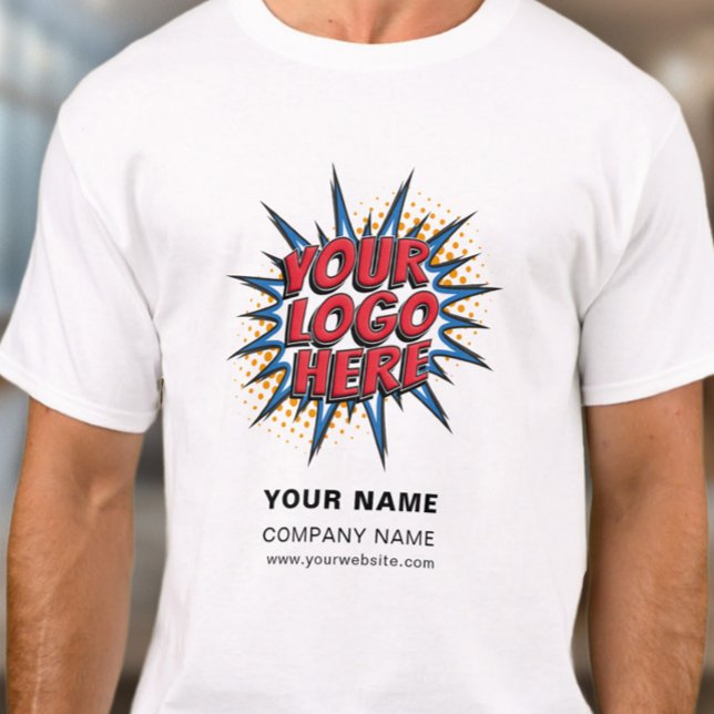 Name, Logo, Business Upload Template - White T-Shirt (Creator Uploaded)