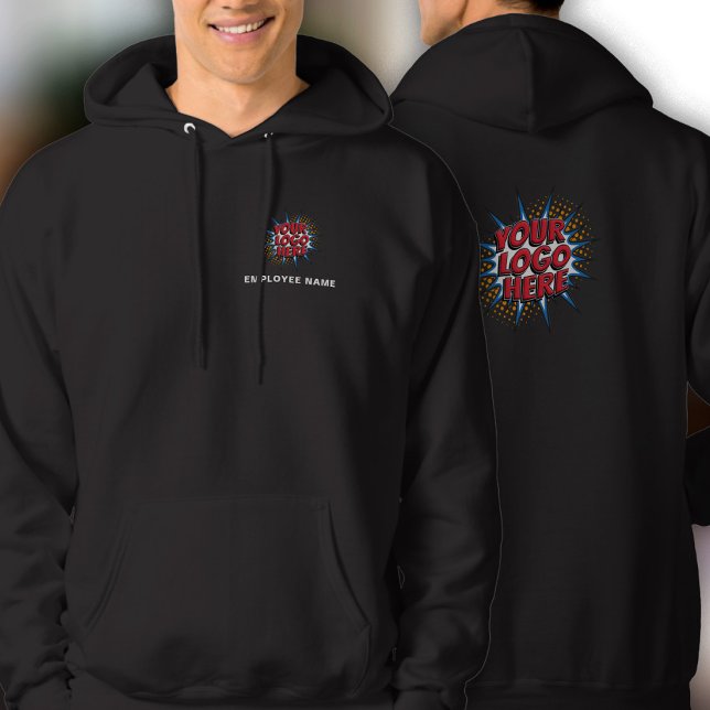 Name & Logo Upload Template/Front & Back/ Black Hoodie (Creator Uploaded)