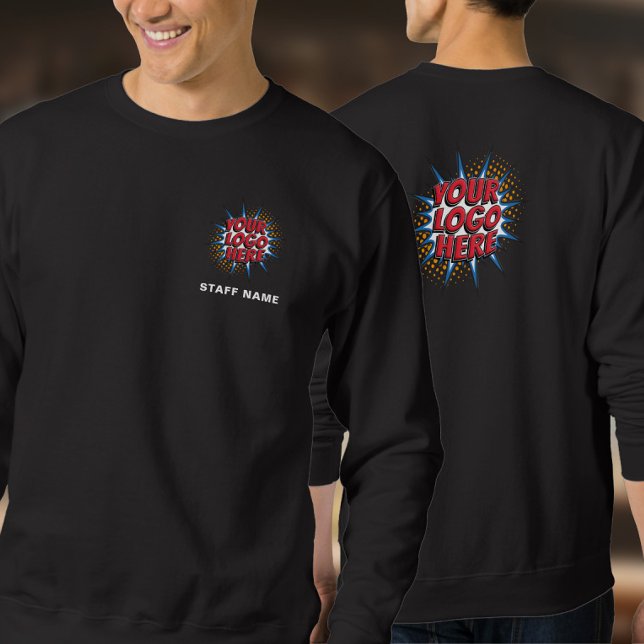 Name & Logo Upload Template/Front & Back/ Black Sweatshirt (Creator Uploaded)