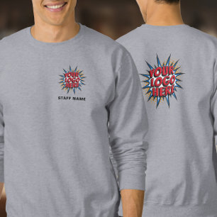 Name & Logo Upload Template/Front & Back/ Grey Sweatshirt