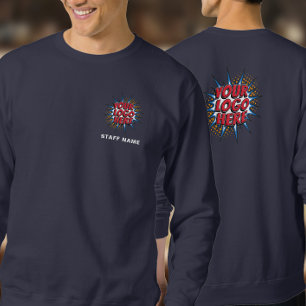 Name & Logo Upload Template/Front & Back/ Navy Sweatshirt