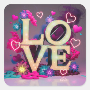 name Love collage Square Sticker