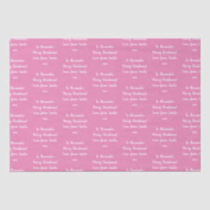 Name Love From Santa Pink Christmas Tissue Paper