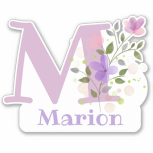 Name Marion Plus Initial with Floral Design