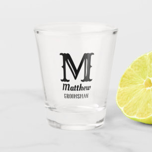 Name Masculine Groomsman Classic Weddings Simple Shot Glass