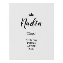 Name Meaning Canvas Picture - Nadia