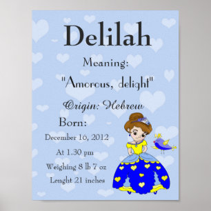 Name meaning keepsake nursery  Delilah Poster