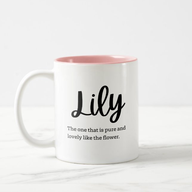 Name meaning: Lily Two-Tone Coffee Mug (Left)