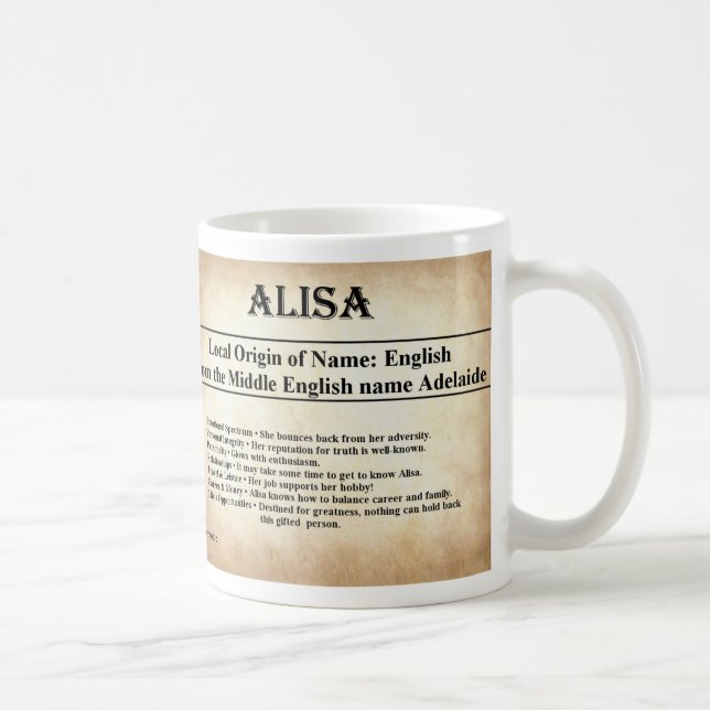 Name Meaning Mug  - Alisa (Right)