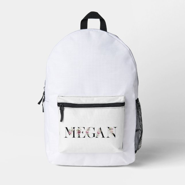 Name Megan Printed Backpack (Front)