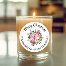  Name Merry Christmas Pink Poinsettia Bouquet 3-in