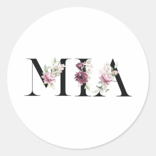 Name Mia Classic Round Sticker