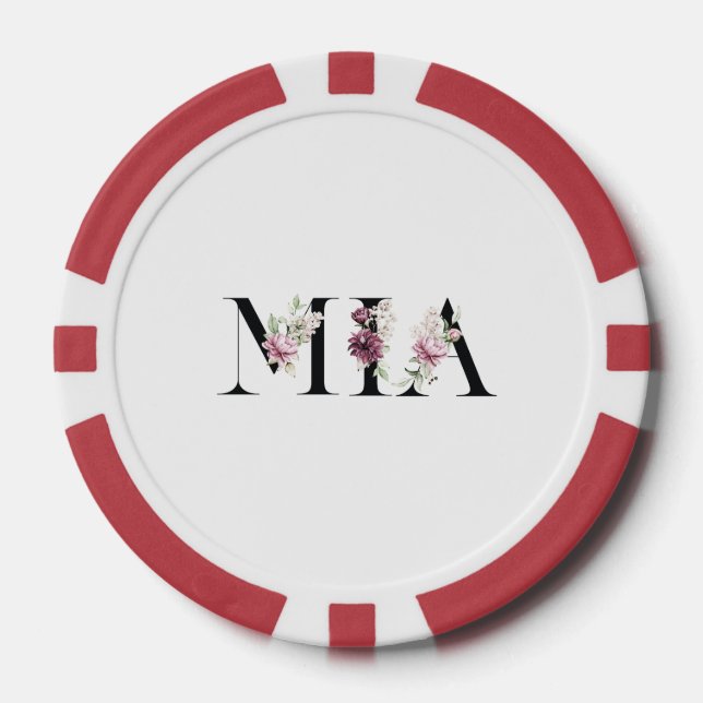  Name Mia Poker Chips (Front)