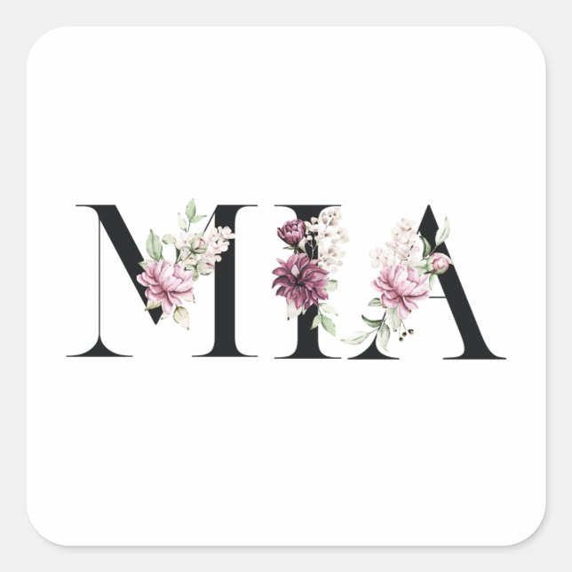 Name Mia Square Sticker (Front)