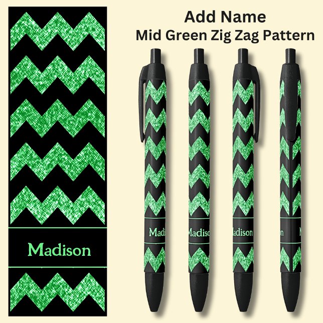 Name  Mid Green Zig Zag on Black Ink Pen (Creator Uploaded)