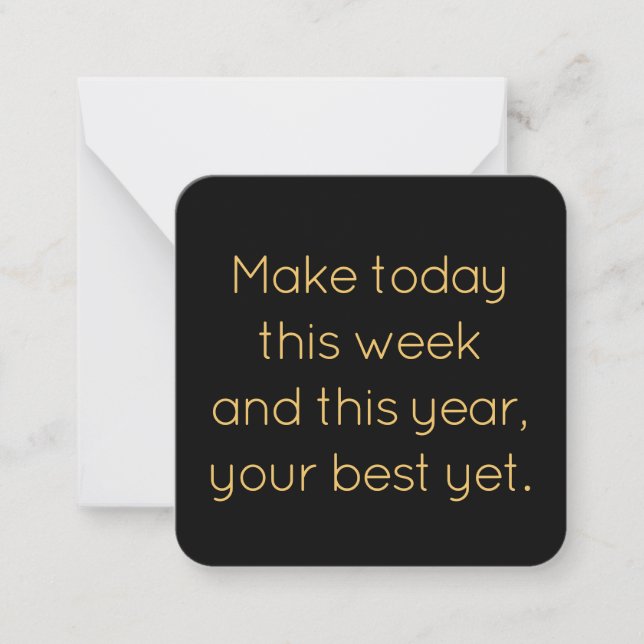 Name, Mini Black and Gold Happy New Year Card (Front)