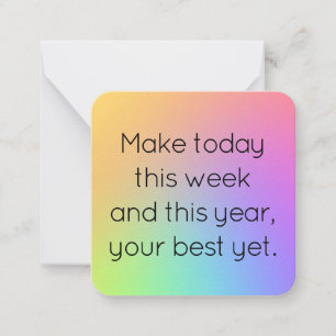 Name, Mini Gradient Rainbow Happy New Year Card