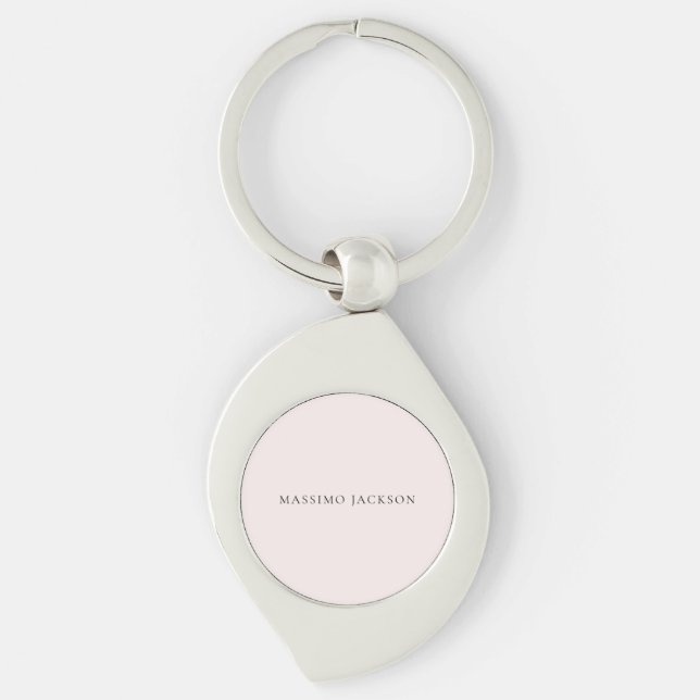 Name Minimalist Modern Plain Simple Pastel Colour Key Ring (Front)