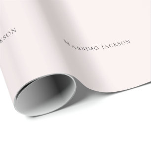 Name Minimalist Modern Plain Simple Pastel Colour Wrapping Paper