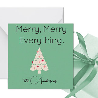 Name || Modern Merry Mini Christmas Flat Note Card