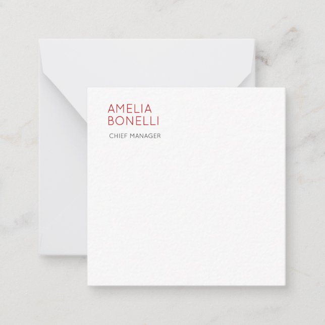 Name Modern Minimalist Professional Plain Casual Card (Front)