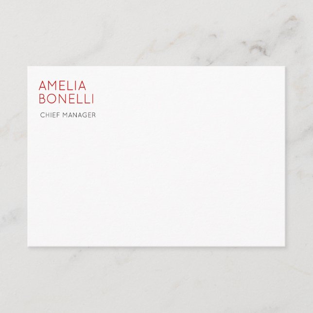 Name Modern Minimalist Professional Plain Casual Enclosure Card (Front)
